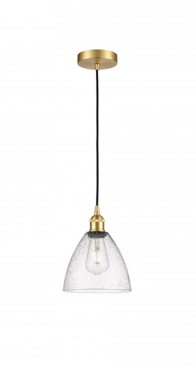 Bristol - 1 Light - 8 inch - Satin Gold - Cord hung - Mini Pendant (3442|616-1P-SG-GBD-754-LED)