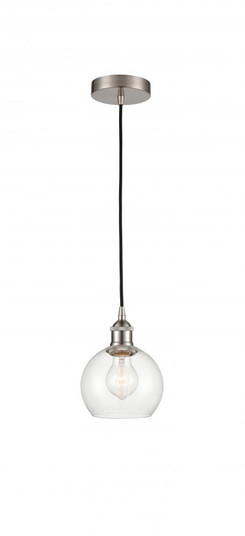 Athens - 1 Light - 6 inch - Brushed Satin Nickel - Cord hung - Mini Pendant (3442|616-1P-SN-G122-6)