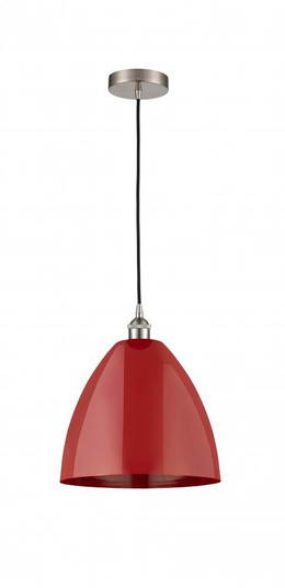 Plymouth - 1 Light - 12 inch - Brushed Satin Nickel - Cord hung - Mini Pendant (3442|616-1P-SN-MBD-12-RD-LED)