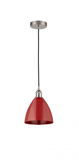 Plymouth - 1 Light - 8 inch - Brushed Satin Nickel - Cord hung - Mini Pendant (3442|616-1P-SN-MBD-75-RD)