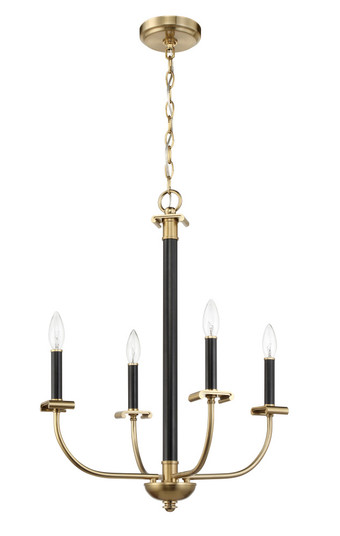 Stanza 4 Light Chandelier in Flat Black/Satin Brass (20|54824-FBSB)