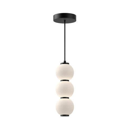 Bijou 7-in Matte Black/Opal Matte Glass LED Pendant (7713|PD530313MBOP)