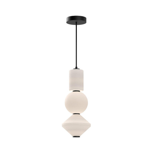 Bijou 8-in Matte Black/Opal Matte Glass LED Pendant (7713|PD530341MBOP)