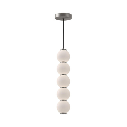 Bijou 5-in Brushed Nickel/Opal Matte Glass LED Pendant (7713|PD531515BNOP)