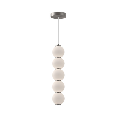 Bijou 5-in Brushed Nickel/Opal Matte Glass Dimmable LED Pendant (7713|PD531515BNOP)