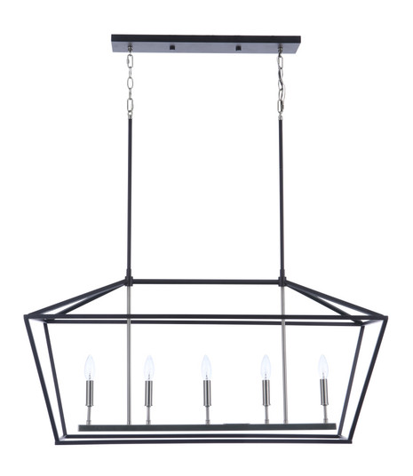 Flynt II 5 Light Island in Flat Black/Brushed Polished Nickel (20|56375-FBBNK)