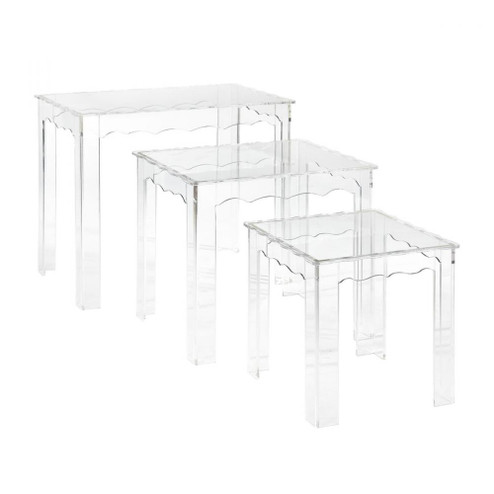 Jacobs Nesting Table - Set of 3 Square Clear (91|H0015-9103/S3)