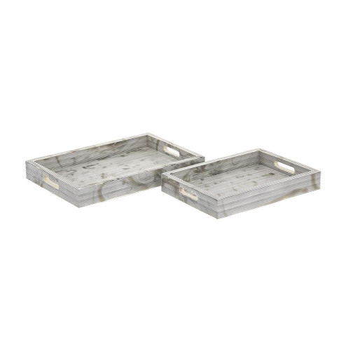 Eaton Etched Tray - Set of 2 White (2 pack) (91|H0807-9765/S2)