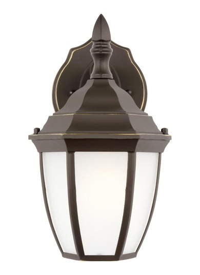Bakersville traditional 1-light outdoor exterior round small wall lantern sconce in antique bronze f (38|89936-71)