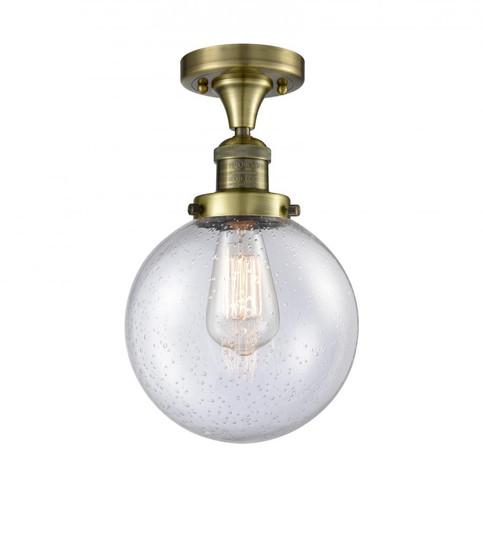 Beacon - 1 Light - 8 inch - Antique Brass - Semi-Flush Mount (3442|517-1CH-AB-G204-8)