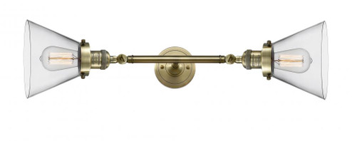 Cone - 2 Light - 8 inch - Antique Brass - Adjustable Bath Vanity Light (3442|208L-AB-G42-LED)