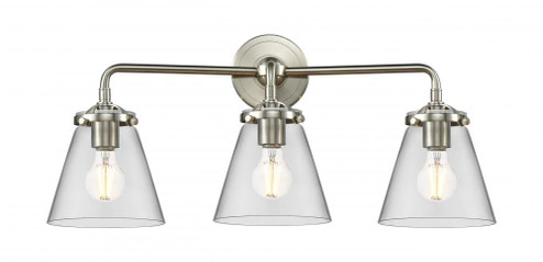 Cone - 3 Light - 24 inch - Brushed Satin Nickel - Bath Vanity Light (3442|284-3W-SN-G62-LED)