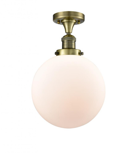 Beacon - 1 Light - 10 inch - Antique Brass - Semi-Flush Mount (3442|517-1CH-AB-G201-10)