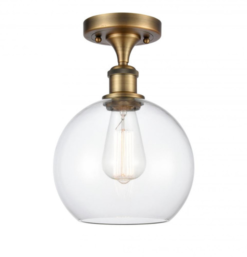 Athens - 1 Light - 8 inch - Brushed Brass - Semi-Flush Mount (3442|516-1C-BB-G122-LED)