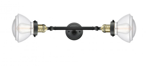 Olean - 2 Light - 7 inch - Black Antique Brass - Adjustable Bath Vanity Light (3442|208L-BAB-G322-LED)