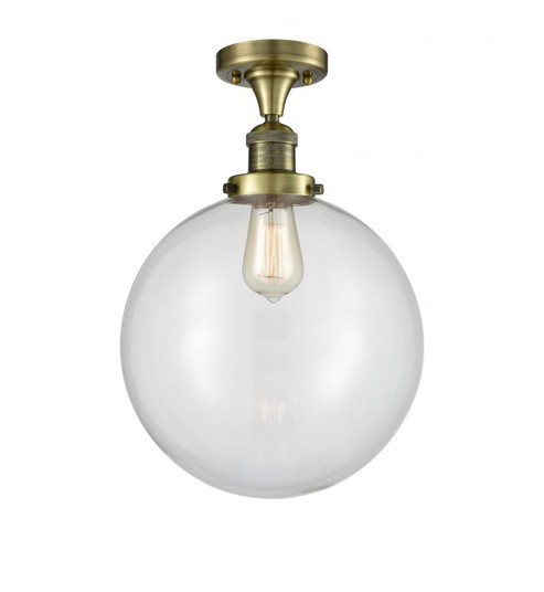 Beacon - 1 Light - 12 inch - Antique Brass - Semi-Flush Mount (3442|517-1CH-AB-G202-12)