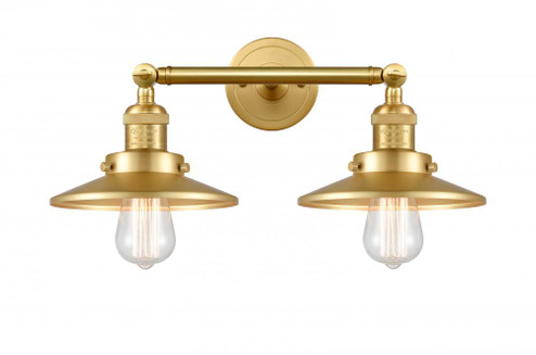 Railroad - 2 Light - 18 inch - Satin Gold - Adjustable Bath Vanity Light (3442|208-SG-M4)