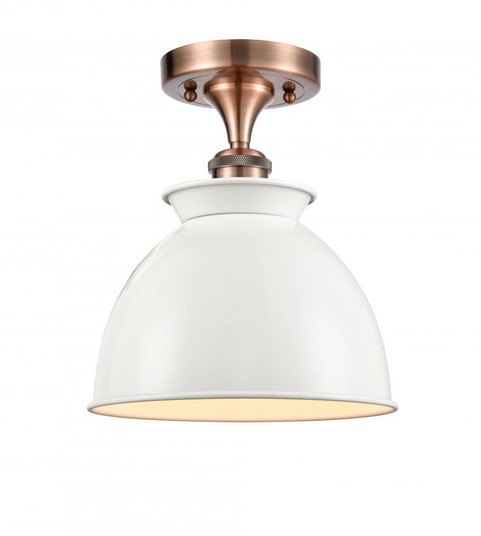 Adirondack - 1 Light - 8 inch - Antique Copper - Semi-Flush Mount (3442|516-1C-AC-M14-W-LED)