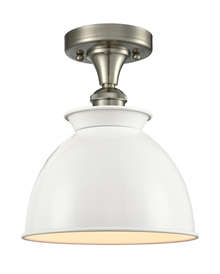 Adirondack - 1 Light - 8 inch - Brushed Satin Nickel - Semi-Flush Mount (3442|516-1C-SN-M14-W)