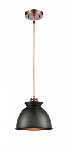 Adirondack - 1 Light - 8 inch - Antique Copper - Mini Pendant (3442|516-1S-AC-M14-BK-LED)