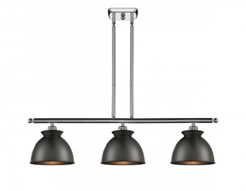 Adirondack - 3 Light - 36 inch - Polished Chrome - Stem hung - Island Light (3442|516-3I-PC-M14-BK-LED)