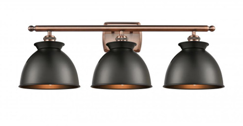 Adirondack - 3 Light - 28 inch - Antique Copper - Bath Vanity Light (3442|516-3W-AC-M14-BK-LED)