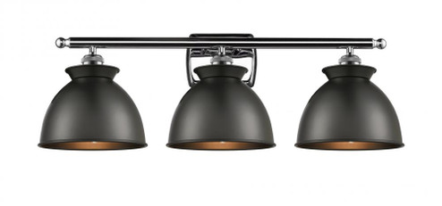 Adirondack - 3 Light - 28 inch - Polished Chrome - Bath Vanity Light (3442|516-3W-PC-M14-BK-LED)