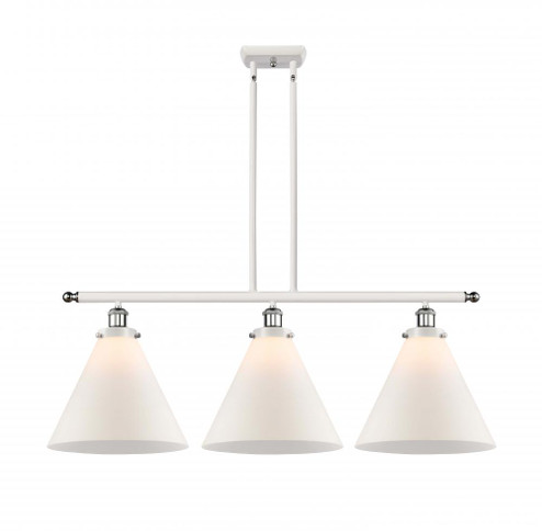 Cone - 3 Light - 36 inch - White Polished Chrome - Stem Hung - Island Light (3442|916-3I-WPC-G41-L-LED)