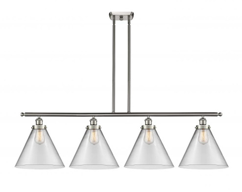 Cone - 4 Light - 48 inch - Brushed Satin Nickel - Stem Hung - Island Light (3442|916-4I-SN-G42-L)