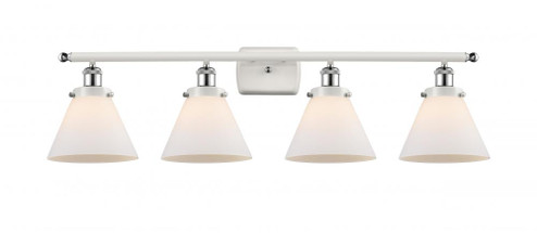 Cone - 4 Light - 38 inch - White Polished Chrome - Bath Vanity Light (3442|916-4W-WPC-G41-LED)