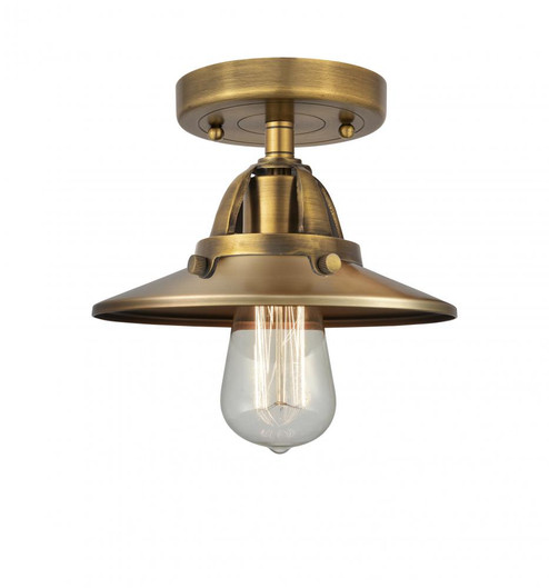 Railroad - 1 Light - 8 inch - Brushed Brass - Semi-Flush Mount (3442|288-1C-BB-M4-BB)