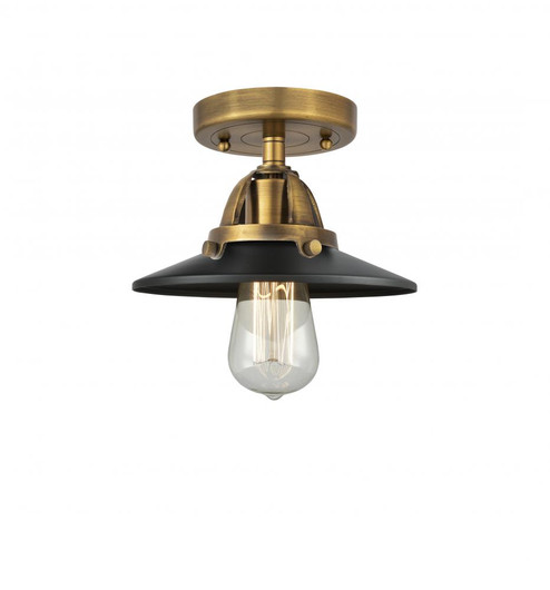 Railroad - 1 Light - 8 inch - Brushed Brass - Semi-Flush Mount (3442|288-1C-BB-M6-BK)