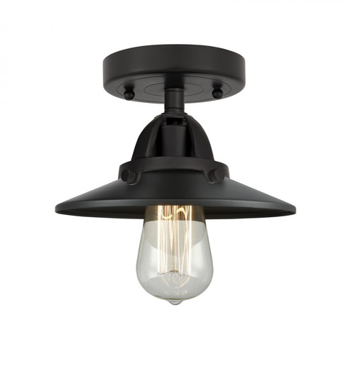 Railroad - 1 Light - 8 inch - Matte Black - Semi-Flush Mount (3442|288-1C-BK-M6-BK)