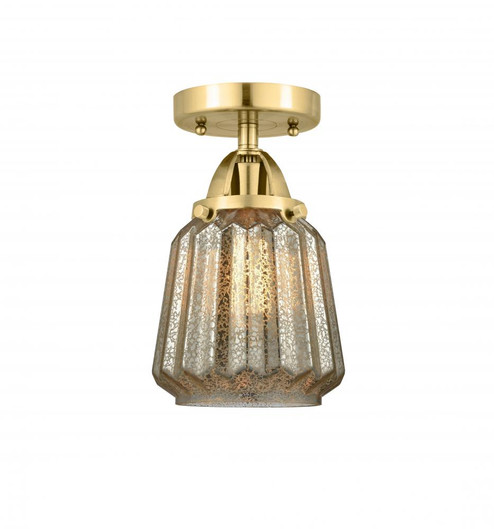 Chatham - 1 Light - 7 inch - Satin Gold - Semi-Flush Mount (3442|288-1C-SG-G146)