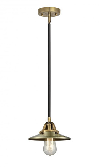 Railroad - 1 Light - 8 inch - Black Antique Brass - Stem hung - Mini Pendant (3442|288-1S-BAB-M4-AB)