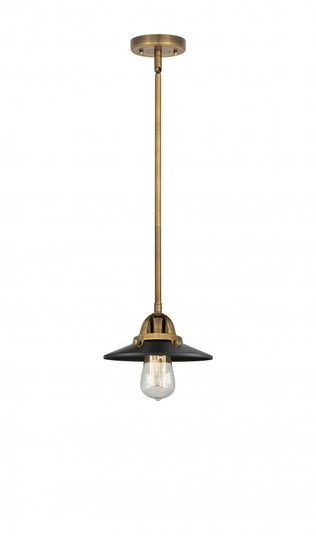 Railroad - 1 Light - 8 inch - Brushed Brass - Stem hung - Mini Pendant (3442|288-1S-BB-M6-BK)