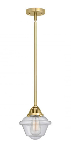 Oxford - 1 Light - 8 inch - Satin Gold - Stem hung - Mini Pendant (3442|288-1S-SG-G534-LED)