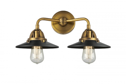 Railroad - 2 Light - 16 inch - Brushed Brass - Bath Vanity Light (3442|288-2W-BB-M6-BK)