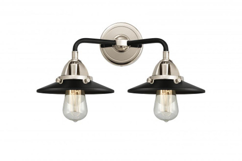 Railroad - 2 Light - 16 inch - Black Polished Nickel - Bath Vanity Light (3442|288-2W-BPN-M6-BK)