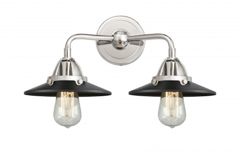 Railroad - 2 Light - 16 inch - Polished Chrome - Bath Vanity Light (3442|288-2W-PC-M6-BK)