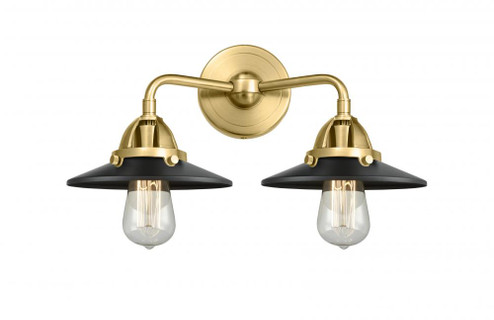 Railroad - 2 Light - 16 inch - Satin Gold - Bath Vanity Light (3442|288-2W-SG-M6-BK-LED)