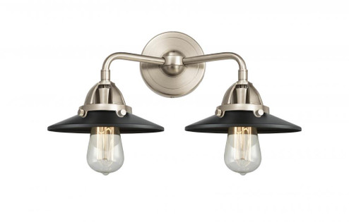 Railroad - 2 Light - 16 inch - Brushed Satin Nickel - Bath Vanity Light (3442|288-2W-SN-M6-BK)