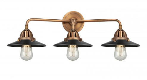 Railroad - 3 Light - 26 inch - Antique Copper - Bath Vanity Light (3442|288-3W-AC-M6-BK-LED)