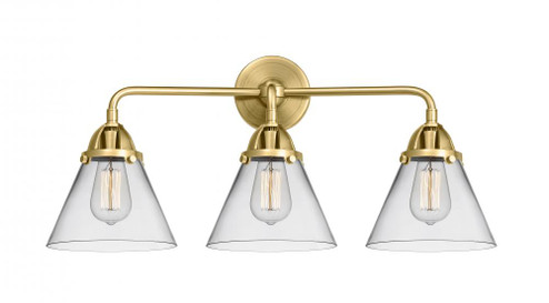 Cone - 3 Light - 26 inch - Satin Gold - Bath Vanity Light (3442|288-3W-SG-G42)
