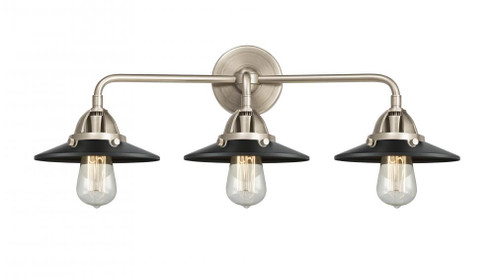 Railroad - 3 Light - 26 inch - Brushed Satin Nickel - Bath Vanity Light (3442|288-3W-SN-M6-BK)