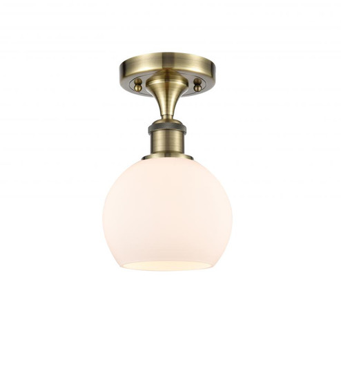 Athens - 1 Light - 6 inch - Antique Brass - Semi-Flush Mount (3442|516-1C-AB-G121-6)