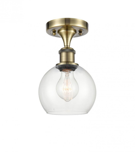 Athens - 1 Light - 6 inch - Antique Brass - Semi-Flush Mount (3442|516-1C-AB-G122-6)