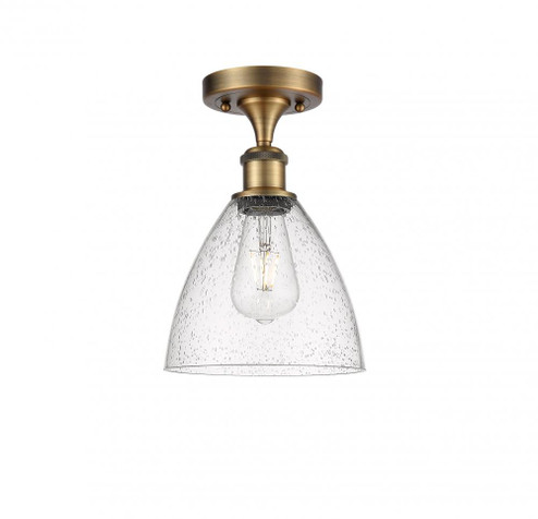 Bristol - 1 Light - 8 inch - Brushed Brass - Semi-Flush Mount (3442|516-1C-BB-GBD-754-LED)