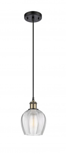 Norfolk - 1 Light - 6 inch - Black Antique Brass - Cord hung - Mini Pendant (3442|516-1P-BAB-G462-6)