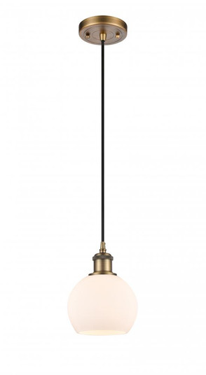 Athens - 1 Light - 6 inch - Brushed Brass - Cord hung - Mini Pendant (3442|516-1P-BB-G121-6)